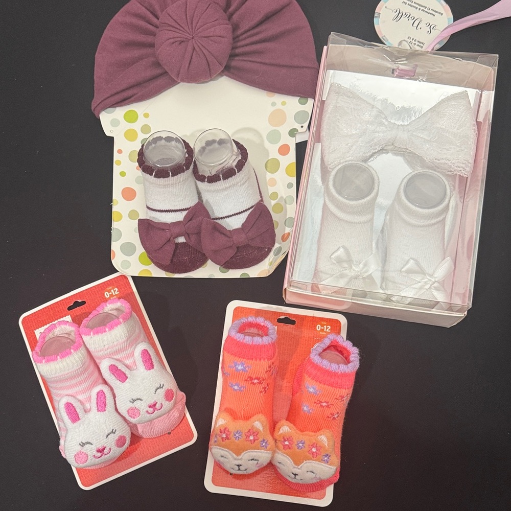 Adorable Kids Accessories Set - Purple, White, Pink, Orange